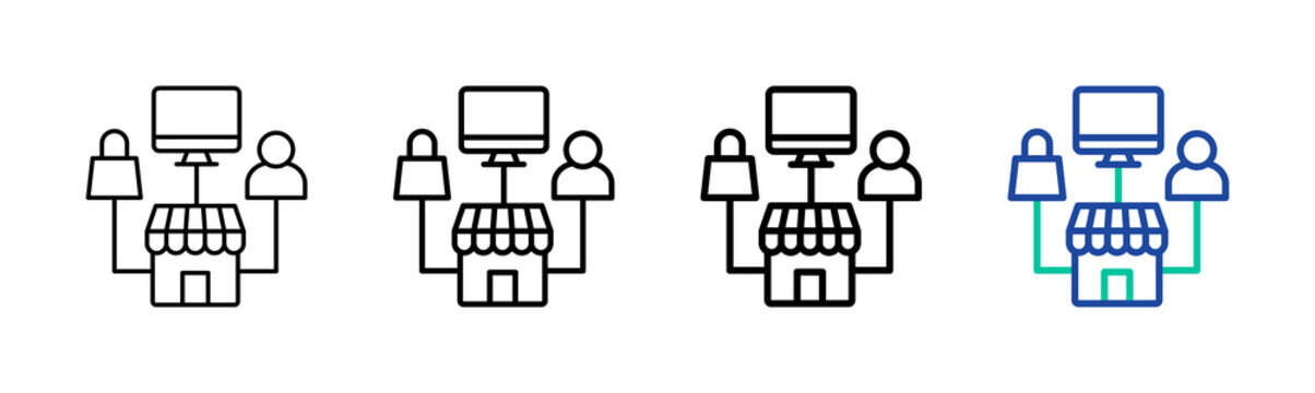 Omnichannel Icon Collection Different Style Outline