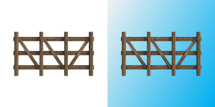 Wooden Farm Gate, rustic timber fence gate with diagonal brace bars