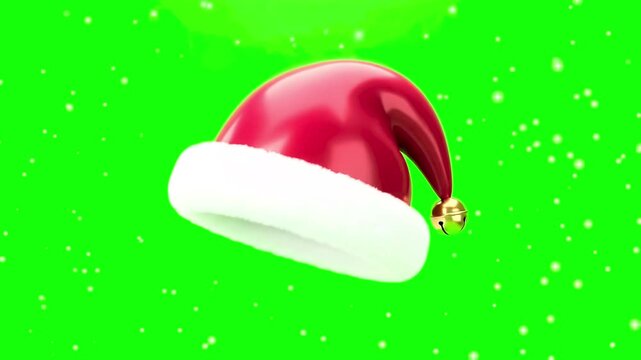 Santa Hat Spin Green Screen Chroma Key Animation