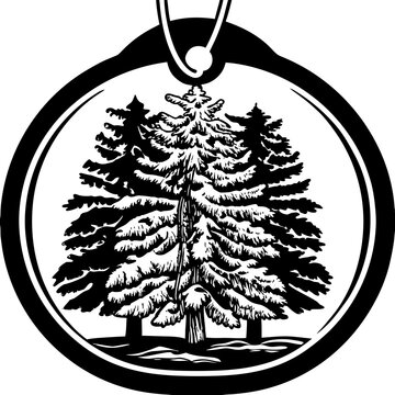 Pine Tree Car Air Freshener Hanging Tag Vector Illustration