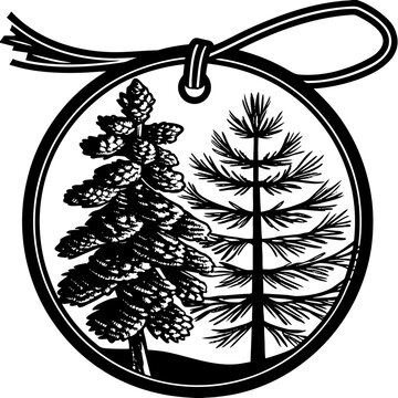 Pine Tree Car Air Freshener Hanging Tag Vector Illustration
