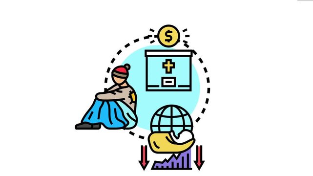 Charitable community organizations providing essential aid and support to vulnerable people. Addressing poverty. Social issues. And global welfare with financial contributions and humanitarian efforts