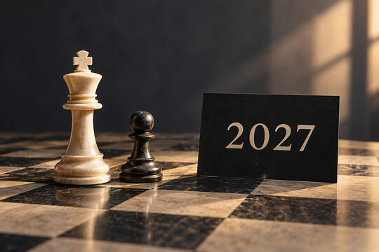 2027 business strategy concept with a chess king"