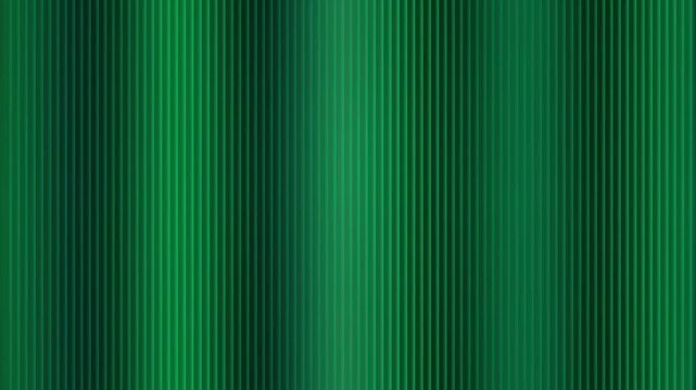 Dark emerald green vertical lines motion background featuring deep forest color tones and rhythmic stripe patterns that animate with smooth light fluctuations for a professional cinematic video displa