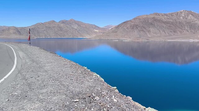 panoramic video of Pangong tso lake in Ladakh, Indian Himalayas