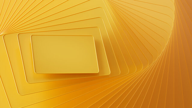 Diagonal View of Yellow Twisting Rectangle Shape Pattern