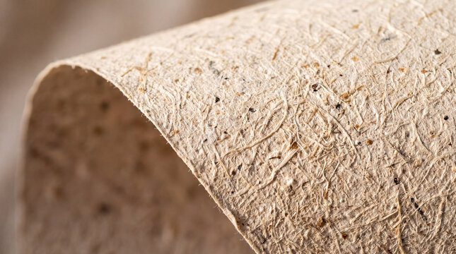 Recycled Paper Fiber Texture Macro