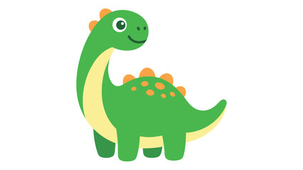 Green dinosaur with orange spots and long neck © Rono