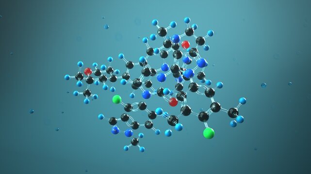 Orforglipron Molecule &ndash; 3D Illustration for GLP-1, Metabolic Research and Pharmacology