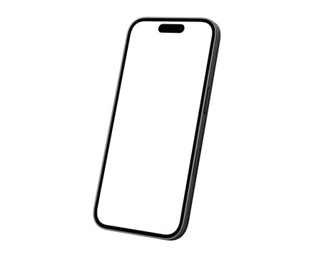 斜めを向いたスマートフォンの画像合成用素材