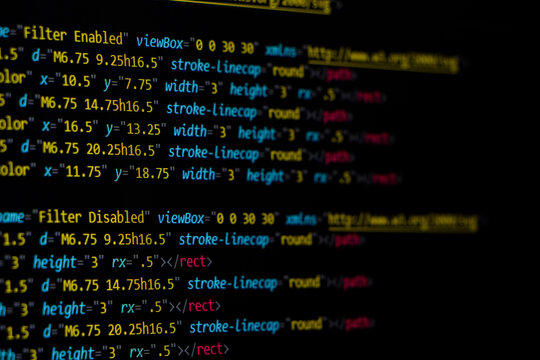 Programming codes background. Programming screen, Coding screen, Source code, Technology background, Data security concept.