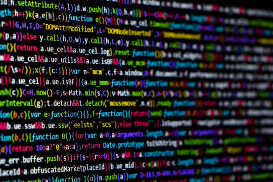 Web or software developer coding background. Technology abstract background of coding screen, Programming screen, Source code. Data security concept.