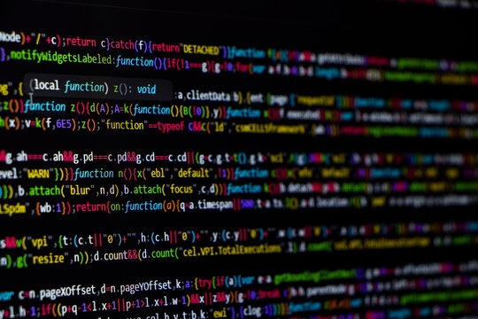 Programming coding screen, web developer coding screen.Programming or coding screen . Technology abstract background of coding screen, Programming screen, Source code. Data security concept.