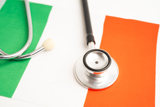 Italy flag with stethoscope, Business and finance.