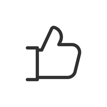 Thumbs up hand gesture, linear icon. Approval, positive feedback and agreement. Line with editable stroke.