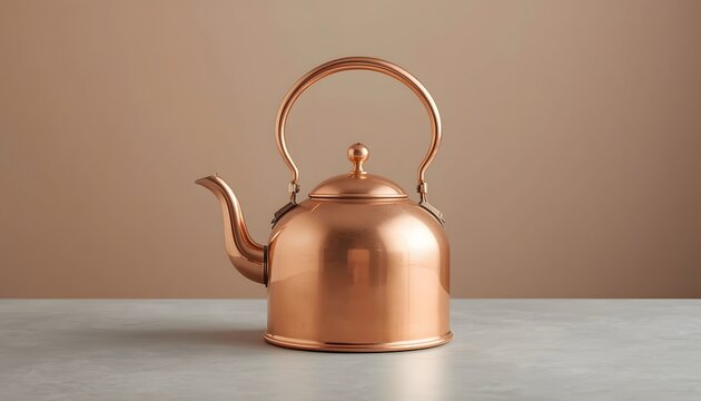 Classic Copper Water Kettle with Swing Handle Mockup