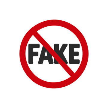 Fake prohibition sign with red circle and slash