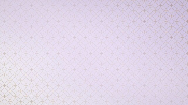 Gold shippo circle pattern on lavender, elegant Japanese background, seamless loop
