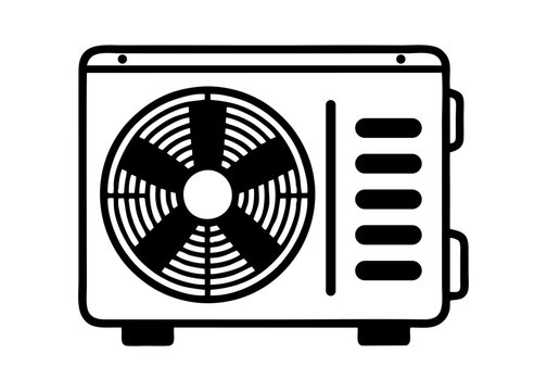 BLACK AND WHITE AC COMPRESSOR ICON