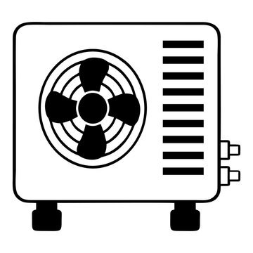 BLACK AND WHITE AC COMPRESSOR ICON