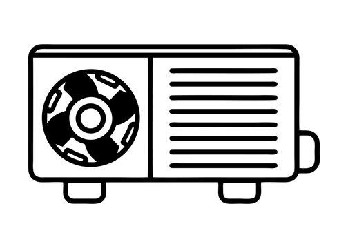 BLACK AND WHITE AC COMPRESSOR ICON