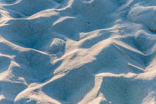 Textured sandy beach with footprints in Schleswig-Holstein, Germany