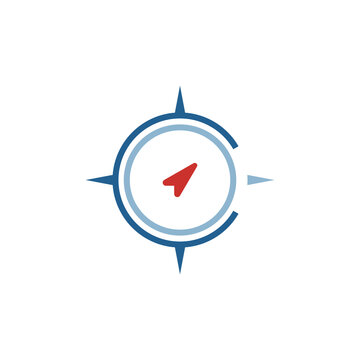 Compass navigation vector logo design, travel GPS location and direction arrow icon
