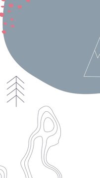 Vertical video: On play, layered contour shape shifting upward and morphing, revealing inner loops