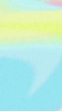 Vertical video: Soft sweep causing pink crescent drifting left, yellow sliding, cyan rising
