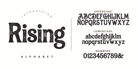 Rising creative vector typography template for modern brand promotion and retro graphic design layout © happy