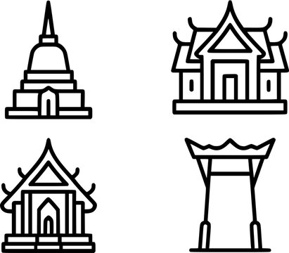 The image features a traditional Japanese wooden pagoda with intricate roof designs set against a serene natural backdrop