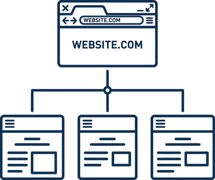 Website site map structure diagram icon.