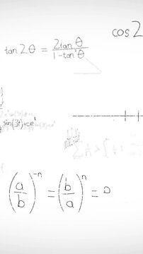 Vertical video: Viewpoint scanning top-left, revealing equations, tracing unit circle, for study