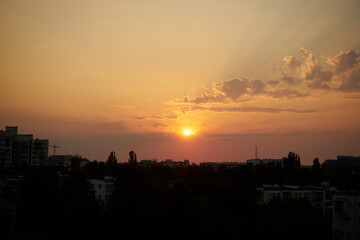 zachód słońca ,miasto  © Marcin Łazarczyk