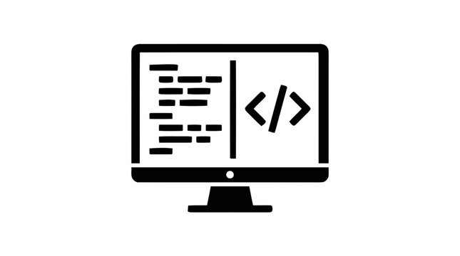 Vector illustration of computer programming icon on a transparent background