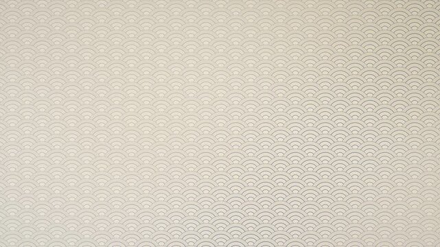 Indigo seigaiha wave pattern on cream, Japanese traditional background, seamless loop