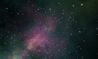 Deep space starfield with colorful nebula clouds © henvryfo