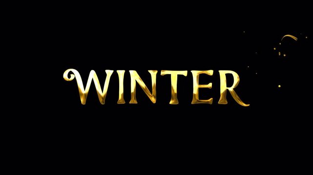 Elegant golden winter typography creates a festive seasonal headline for holiday greetings, cards, posters, social media, invitations, and promotional designs.