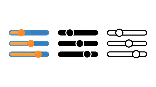 Modern toggle switches in three different styles and positions