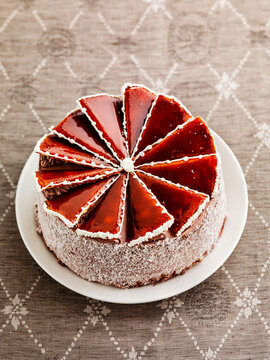 Dobos cake with chocolate cream and caramel glaze from hungary