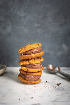 Cookie ice cream sandwich