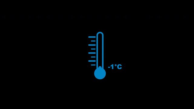 Animated thermometer icons showing falling temperature with alpha channel
