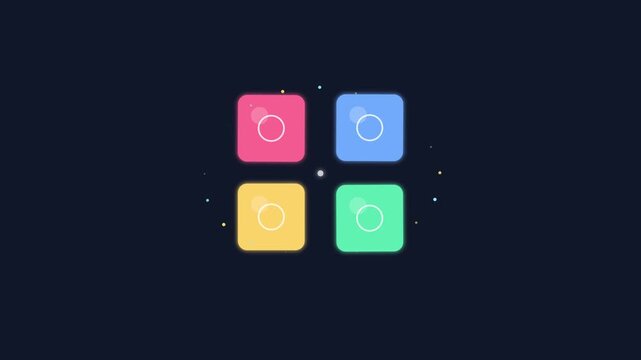 Abstract Colorful Rounded Square Icons With Smooth Motion Animation 4k Render