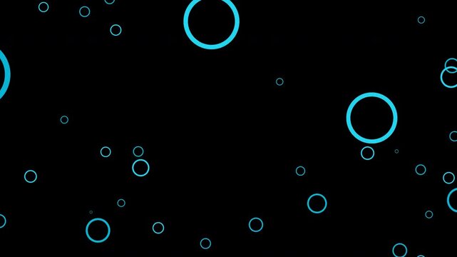 Blue outline bubbles floating upward with transparent background and alpha channel
