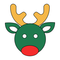 Christmas reindeer face icon © Juni