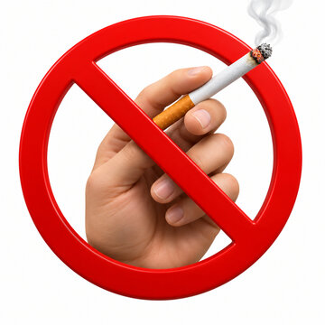 no smoking sign on hand