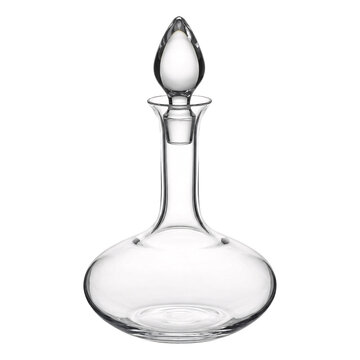 Crystal wine decanter with pointed glass stopper