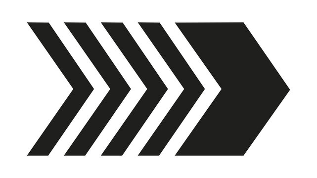Black Chevron Arrow Right Direction Icon Vector Bold Forward Symbol Design