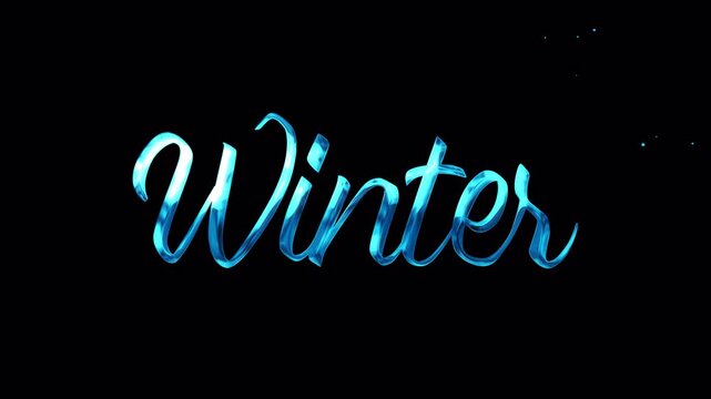 Frosted cursive lettering evokes icy winter charm with texture and elegant script styling, suited to seasonal promotions, cards, and dcor.