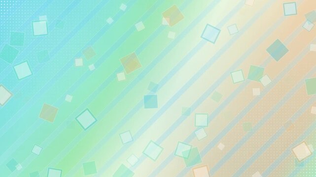Dynamic colorful geometric squares background motion graphics with pastel gradient stripes animati